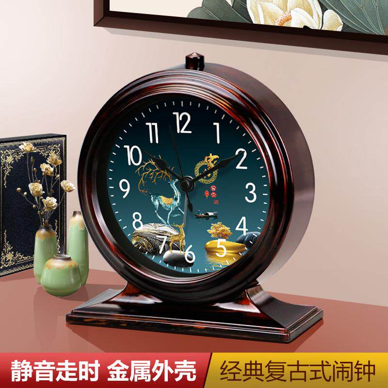 速发古中式复客床头表桌面小闹钟台式钟表摆件摆钟座钟新厅座钟时