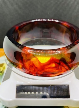 爆款正品血丝药珀手镯女款纯天然时尚贵妃轮胎民族风加宽加厚礼盒