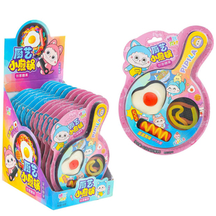 厨艺小煎锅创意西餐煎蛋热狗造型软糖水果味儿童零食玩具糖果批发