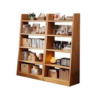 实木书架清漆梯形置物架客厅储物收纳储物柜收纳柜落地式书柜新款