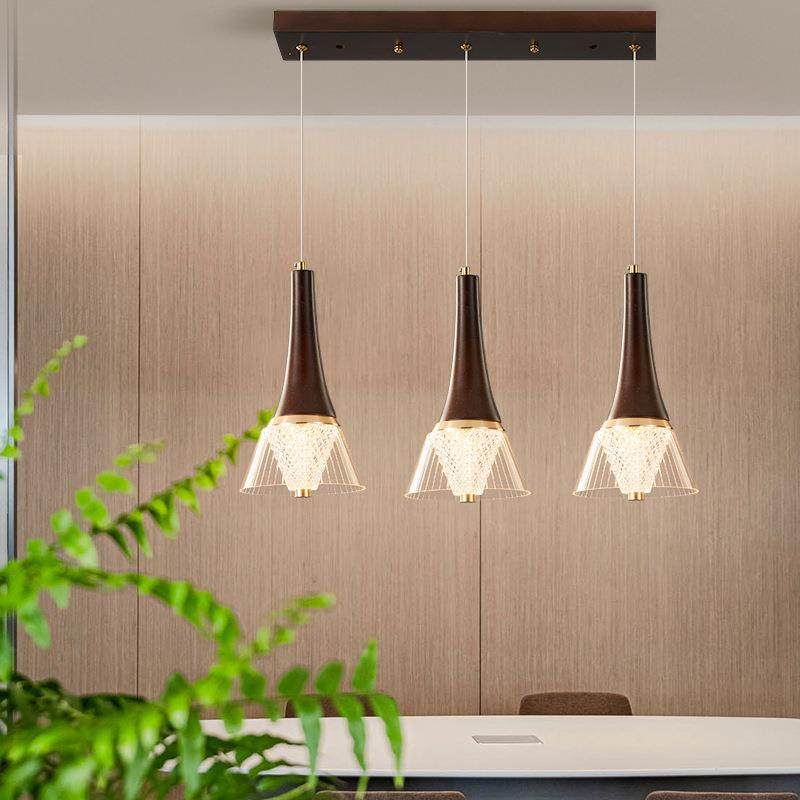 实木新中式吊灯餐厅2022年新款led茶楼过道小吊灯简约现代灯具