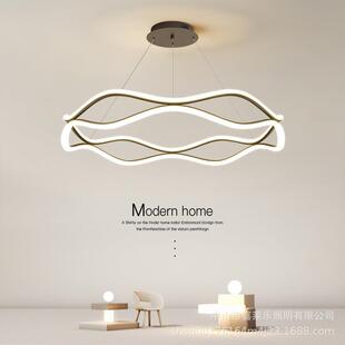 餐厅吊灯客厅圆环房间主卧室吸顶灯具北欧现代简约大气网红饭厅灯