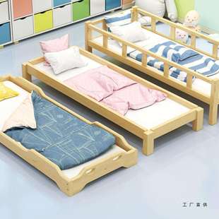 幼儿园床简易午睡床实木午休床托管班床多功能床叠叠床儿童床