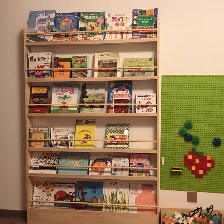 幼儿园绘本书架学生读书角打孔简易小书格子柜组合阅览室卡通书柜