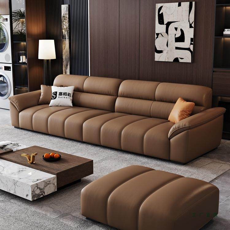 布艺沙发现代简约极简乳胶三人位小户型真皮猫抓布出租房组合沙发