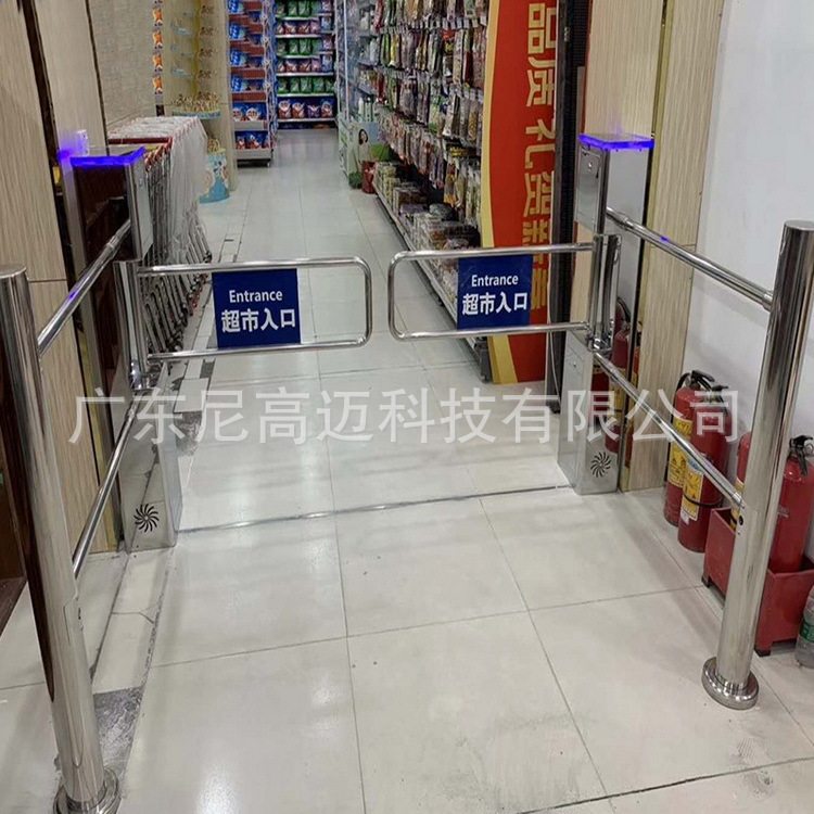 立式方形自动摆闸超市感应单向双向通道匝机人行三辊闸柱型摆闸门