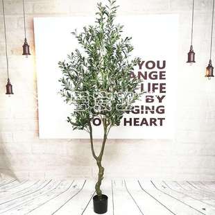 工厂直销仿真常规橄榄树绿植物盆栽室内人造老纵加密橄榄树居家办