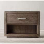 RH美式 乡村复古实木斗柜法式 简约轻奢灰橡木边柜卧室储物抽屉柜子