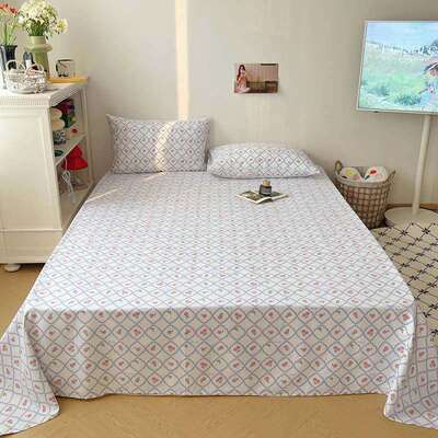 2024新款A类夏季全棉老粗布床单床笠枕套单品系列-单床单120x240