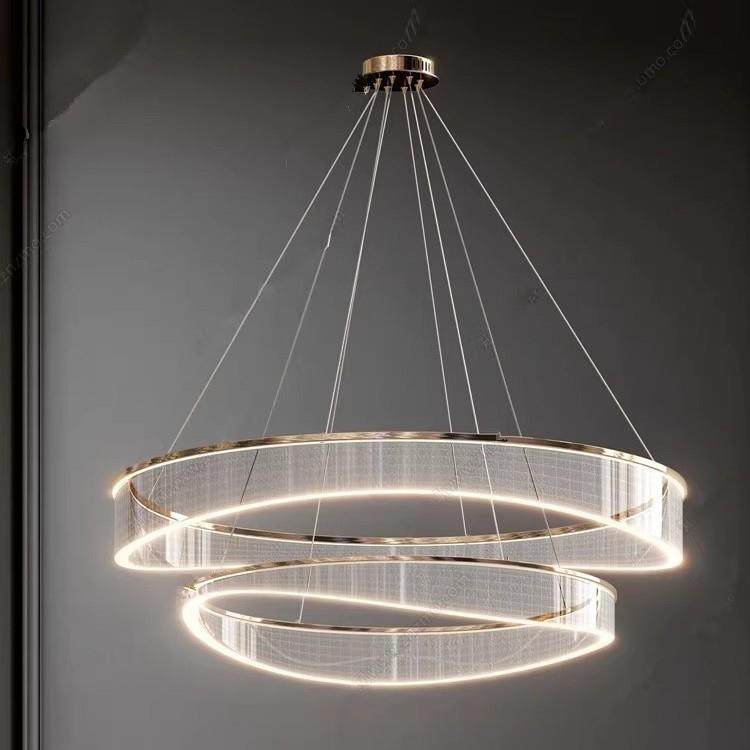 现代艺术装饰吊灯设计师客厅餐厅卧室简约轻奢圆环形装样板间吊灯