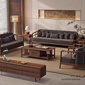 北美黑胡桃木实木沙发小户型客厅宋式 2025新款 新中式 美学实木家具