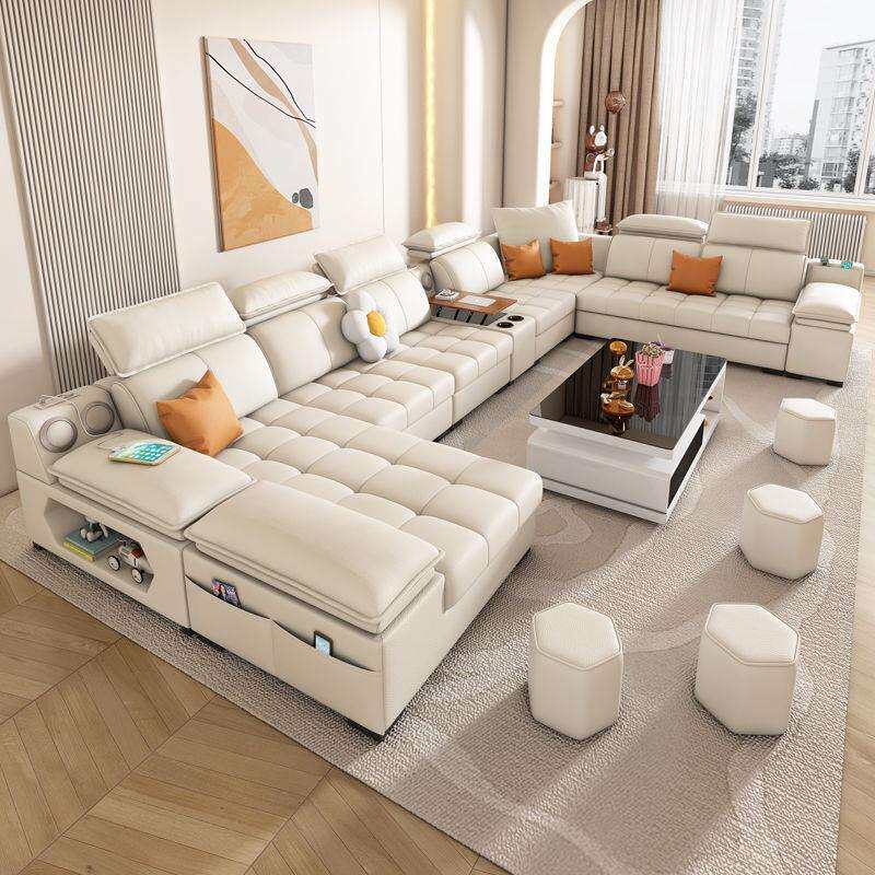 沙发客厅2025新款奶油风猫抓皮布艺沙发大户型现代简约家具可拆洗