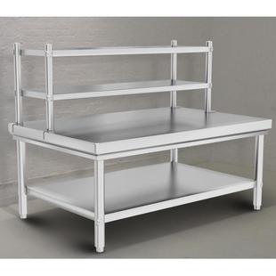 加厚304不锈钢工作台饭店厨房操作台烘焙揉面切菜桌子长方形可订