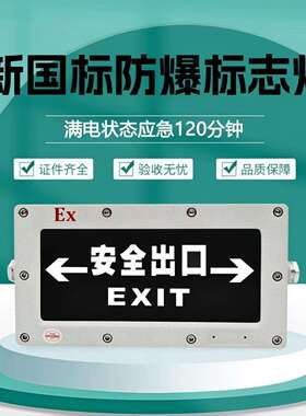 新国标GB17945-2024商用厂房安全出口指示灯牌应急照明防爆标志灯
