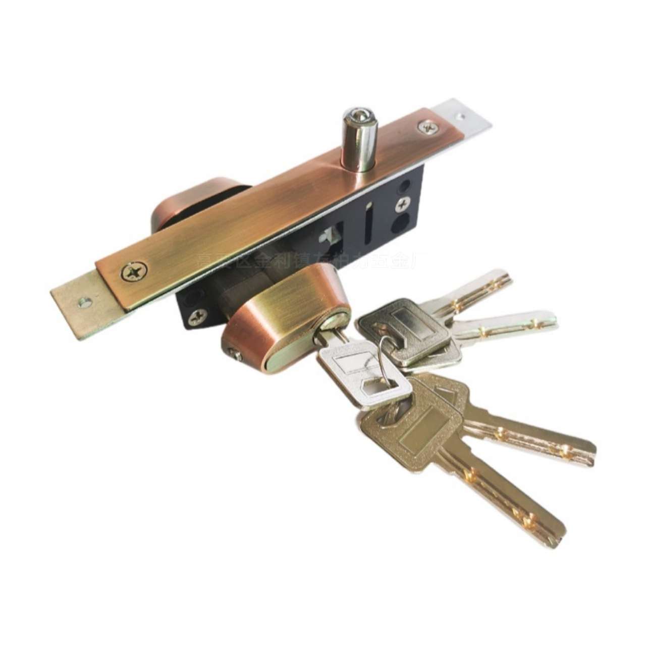 肇庆高要金利五金重型铝合金地锁玻璃有框中央门锁办公室推拉门勾