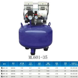 台冠ML601 min静音压缩机 35无油空压机打气泵排气量170L
