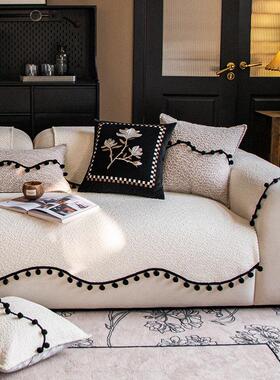 真沙发垫防加滑四季通用高级感坐垫子205新款2异IGB形座垫厚盖布