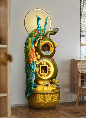 流水生式财摆件环水招财葫芦客循厅风轮水落地新中水景观装饰BTC