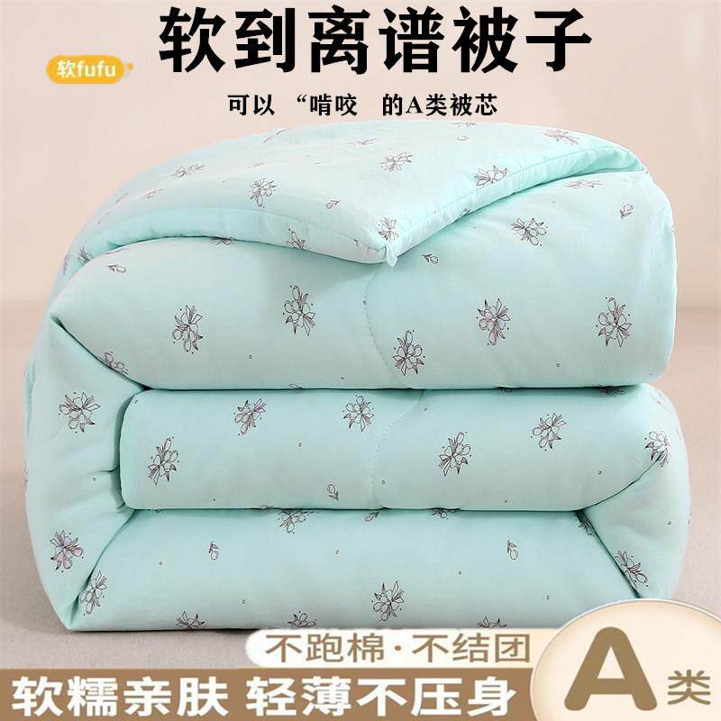 被舍子冬厚丝绵被学生宿春秋被单双人棉被四季保暖被芯03492空加