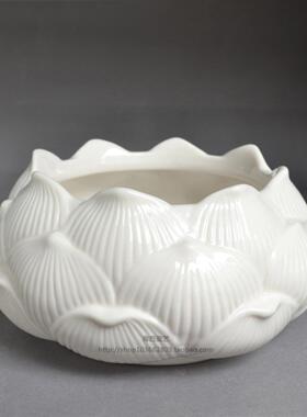 佛具用炉品供佛陶瓷莲碗花香观炉家用供奉音前供菩T2016053萨白色