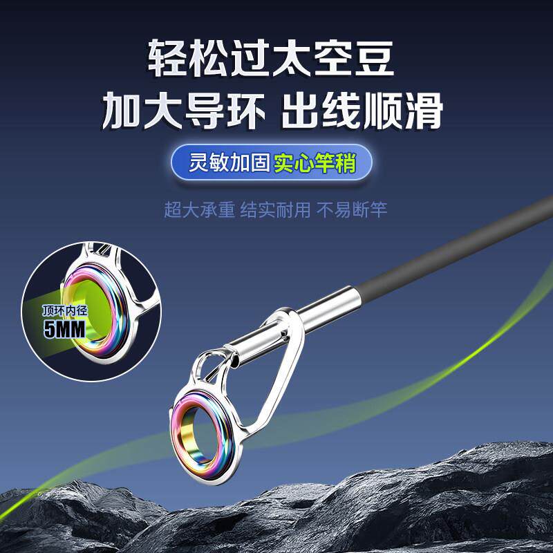 026新款迷你海远竿抛竿2远投竿甩竿碳GQU素超轻超硬短小节海杆投