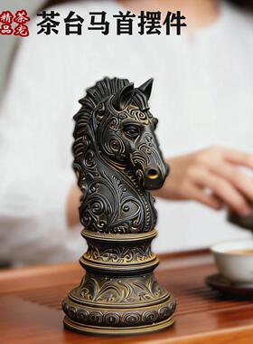 茶台NGO茶风水招财锈宠桌面摆件马马年铁首龙龟避水兽书房镇纸工