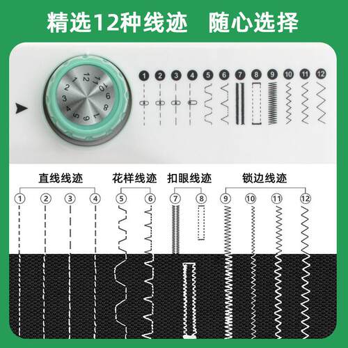 缝纫机家用型小505A缝52锁边筒双线 线迷你缝纫机电0动全自动衣车