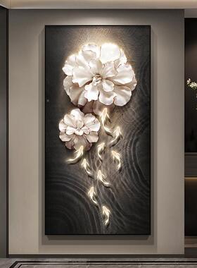 代轻奢入口大厅现饰画、高端口门挂画入、九装鱼画、KEM走廊过道