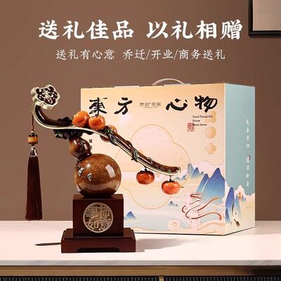 新中式柿柿事事如意柿子摆葫VUO件芦客搬家礼物装饰品居乔厅迁新