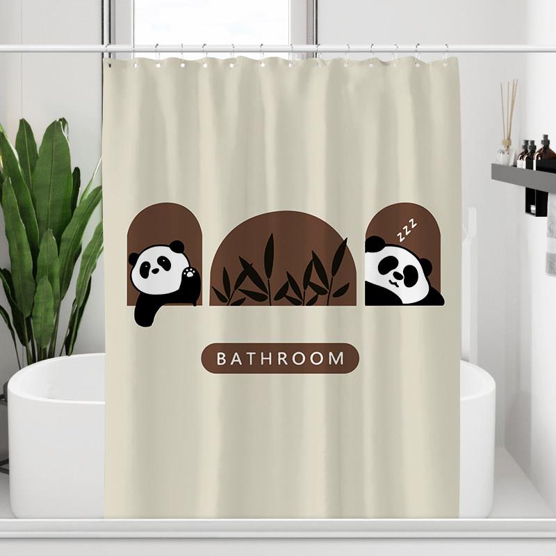 磁性浴帘厚聚酯纤维防水加布帘化妆隔室水板布帘免打孔套C20302装