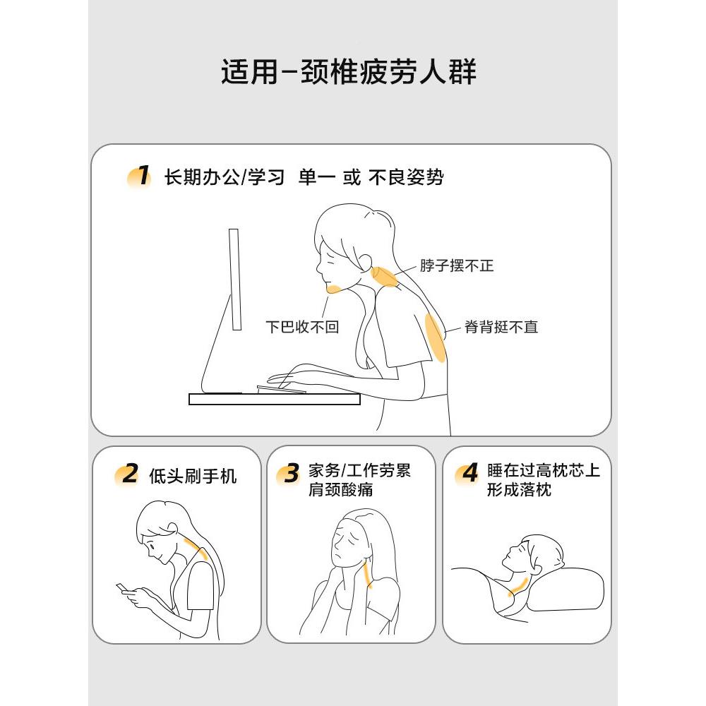 颈椎修覆枕专用牵引小记圆柱枕助睡眠忆颈JZ-MHTYZ枕泡沫糖u型腰