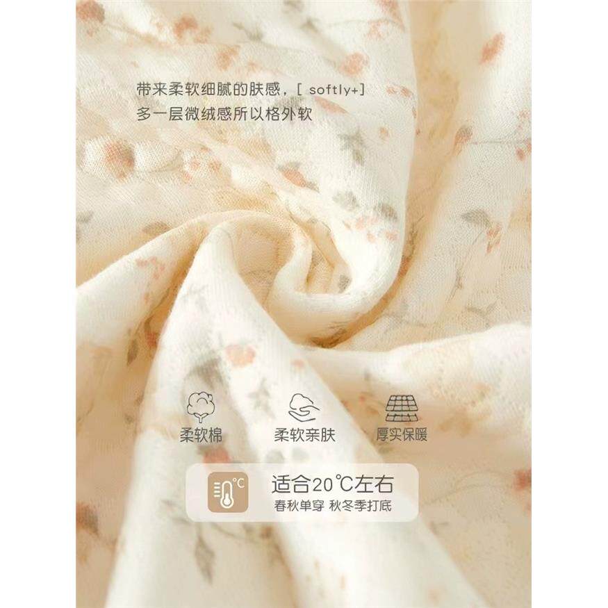 婴儿连体衣纯棉a类三层保