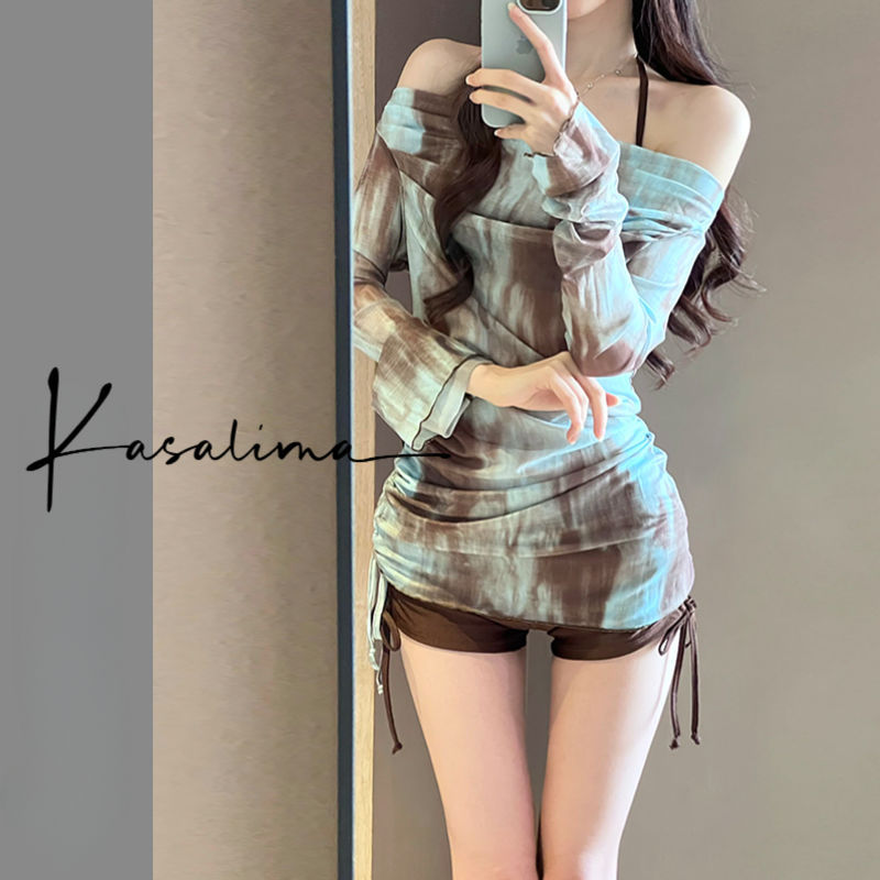 泳衣女士2025款分体比基尼三件套性感小胸聚拢遮肚显瘦泡温泉度假