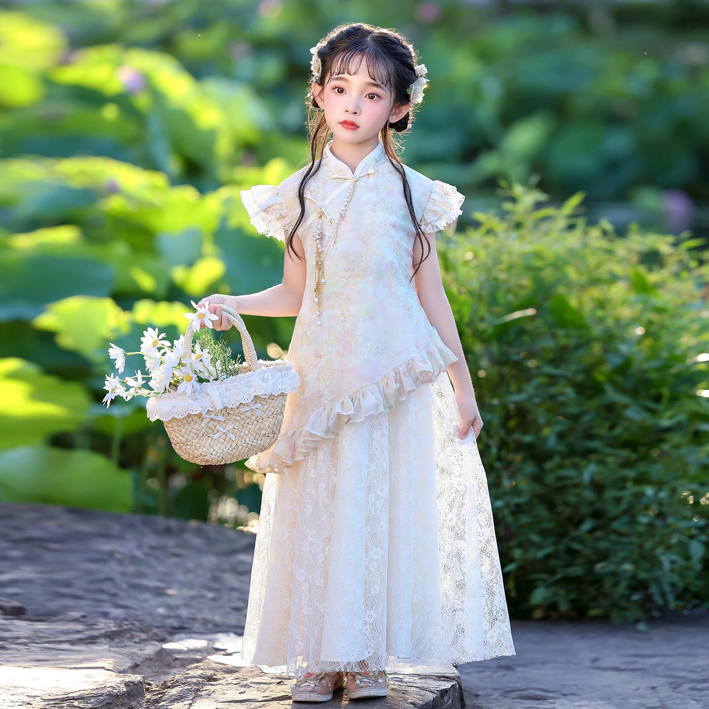 女童旗袍2026新款儿童新中式国风汉服小女孩古风薄款大童洋装夏