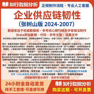 企业供应链韧性张树山版2024-2007含Stata原始数据、代码与结果