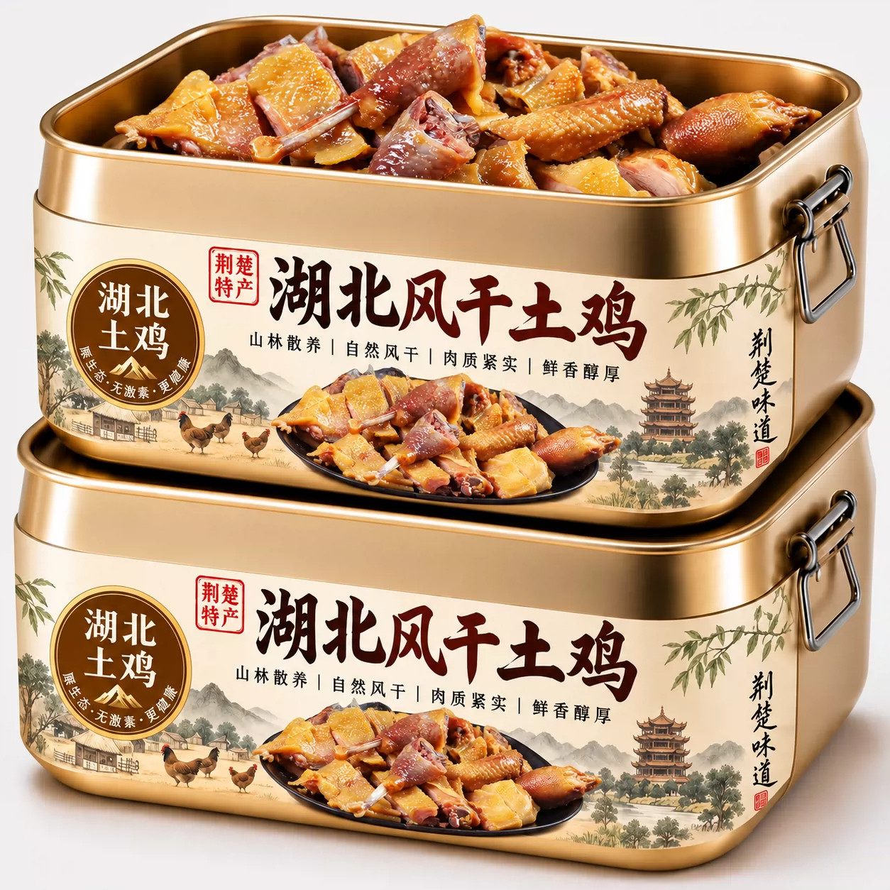 正宗湖北特产风干鸡旗舰店正宗农家自制腊鸡整只散养土鸡咸鸡腊肉