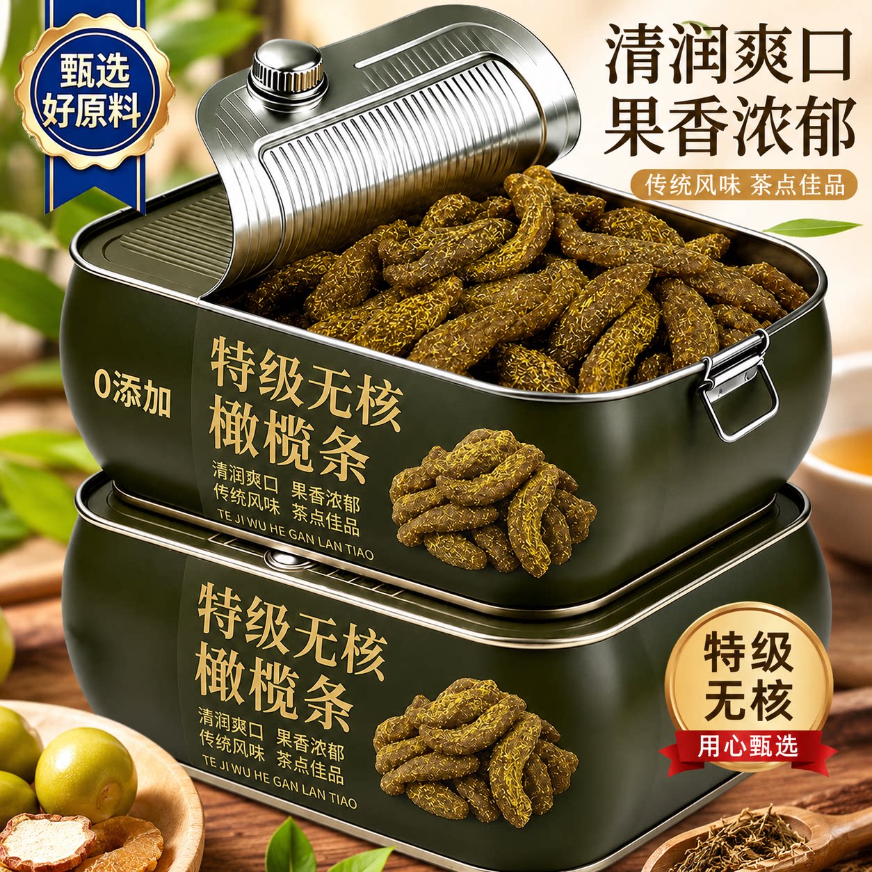 正宗无核甘草橄榄条肉蜜饯潮汕特产九制橄榄果脯干休闲零食新鲜