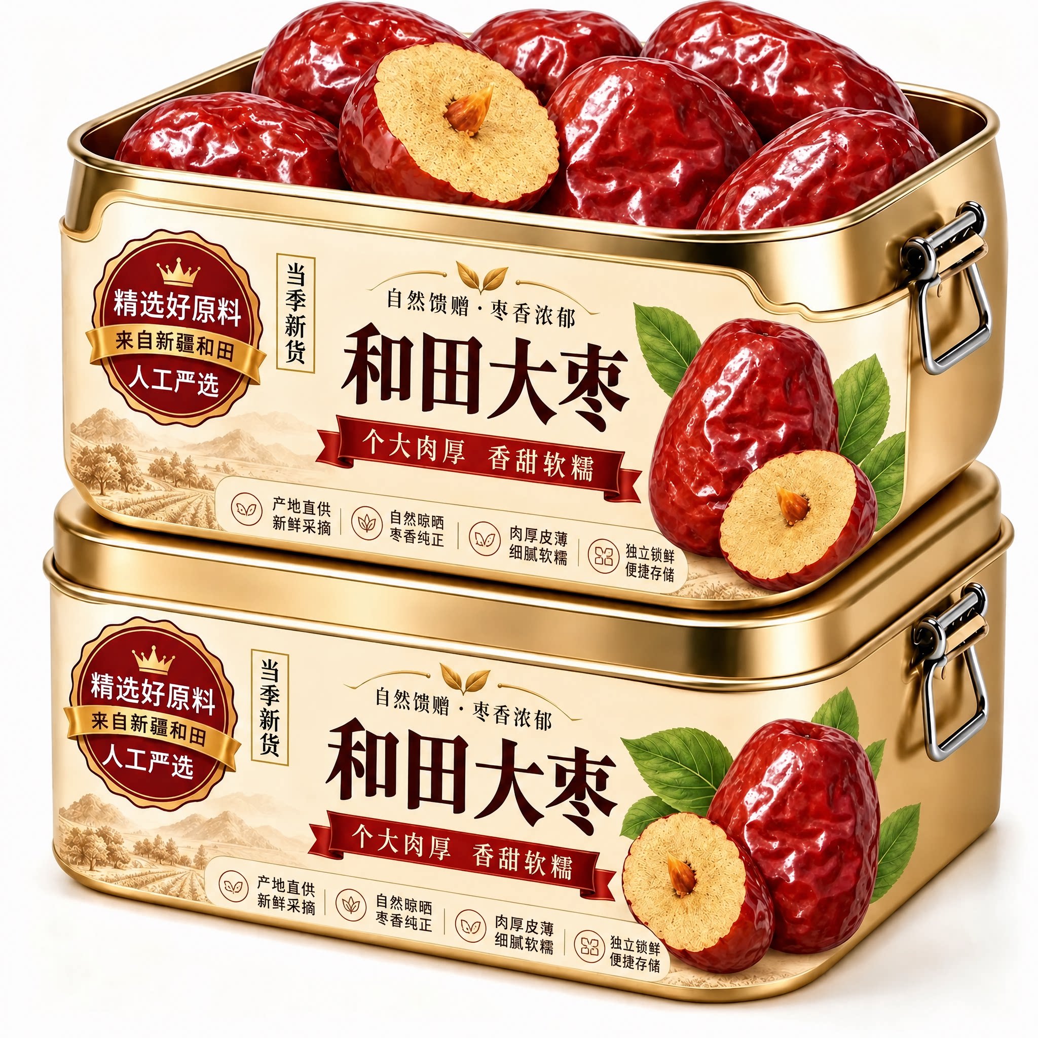 正品新疆红枣特级大枣和田特产大红枣官方旗舰店优质枣子干果零食