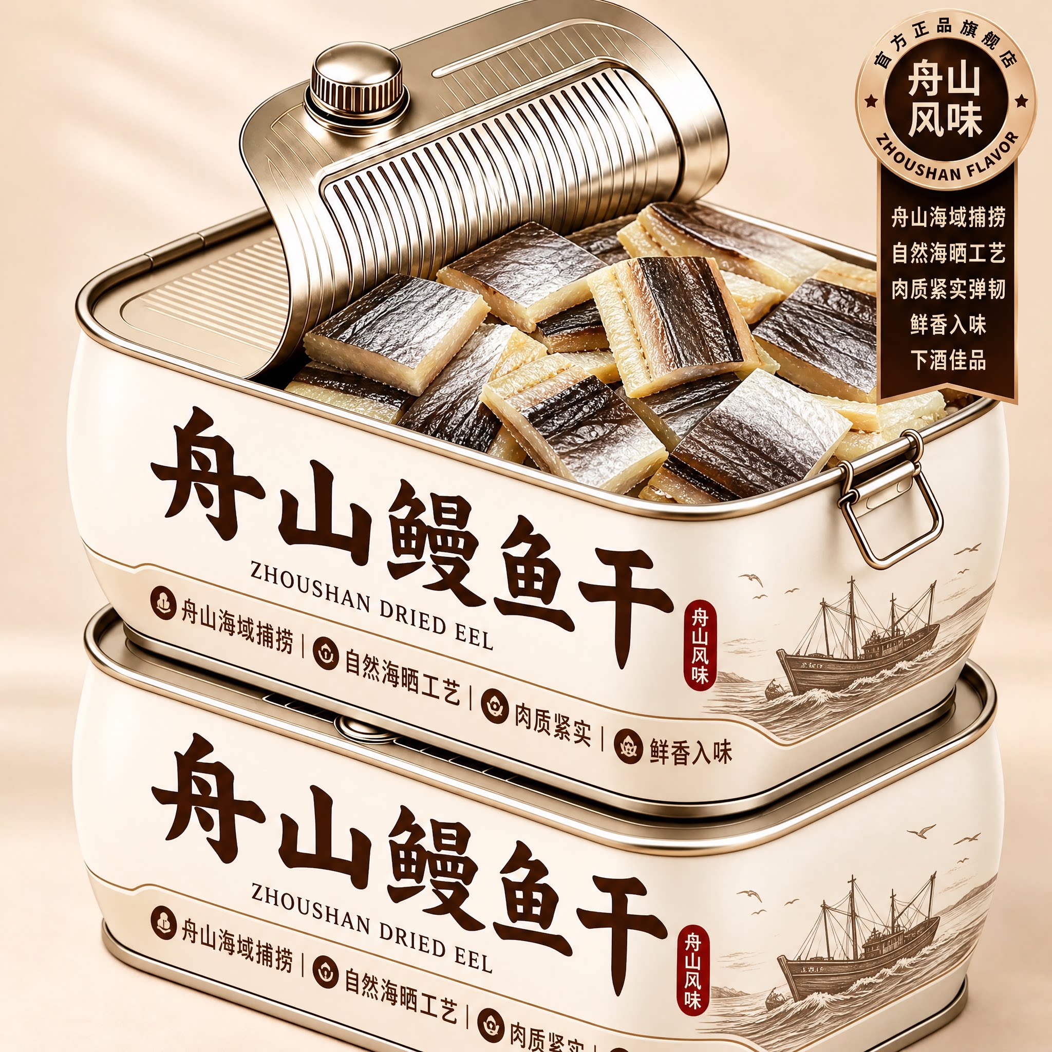 只取中段!舟山特产鳗鱼干淡晒切段整条风干大海鲜干货官方旗舰店