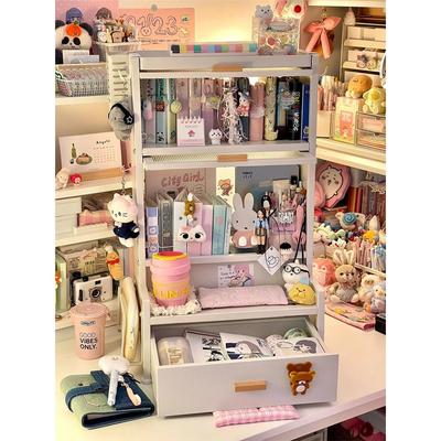 宿舍桌面收纳架多层书桌文件书架书柜学生图书实木收纳架