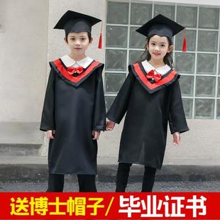 毕业袍幼儿园学士服 儿童博士服毕业硕士服毕业照博士服小学生服装