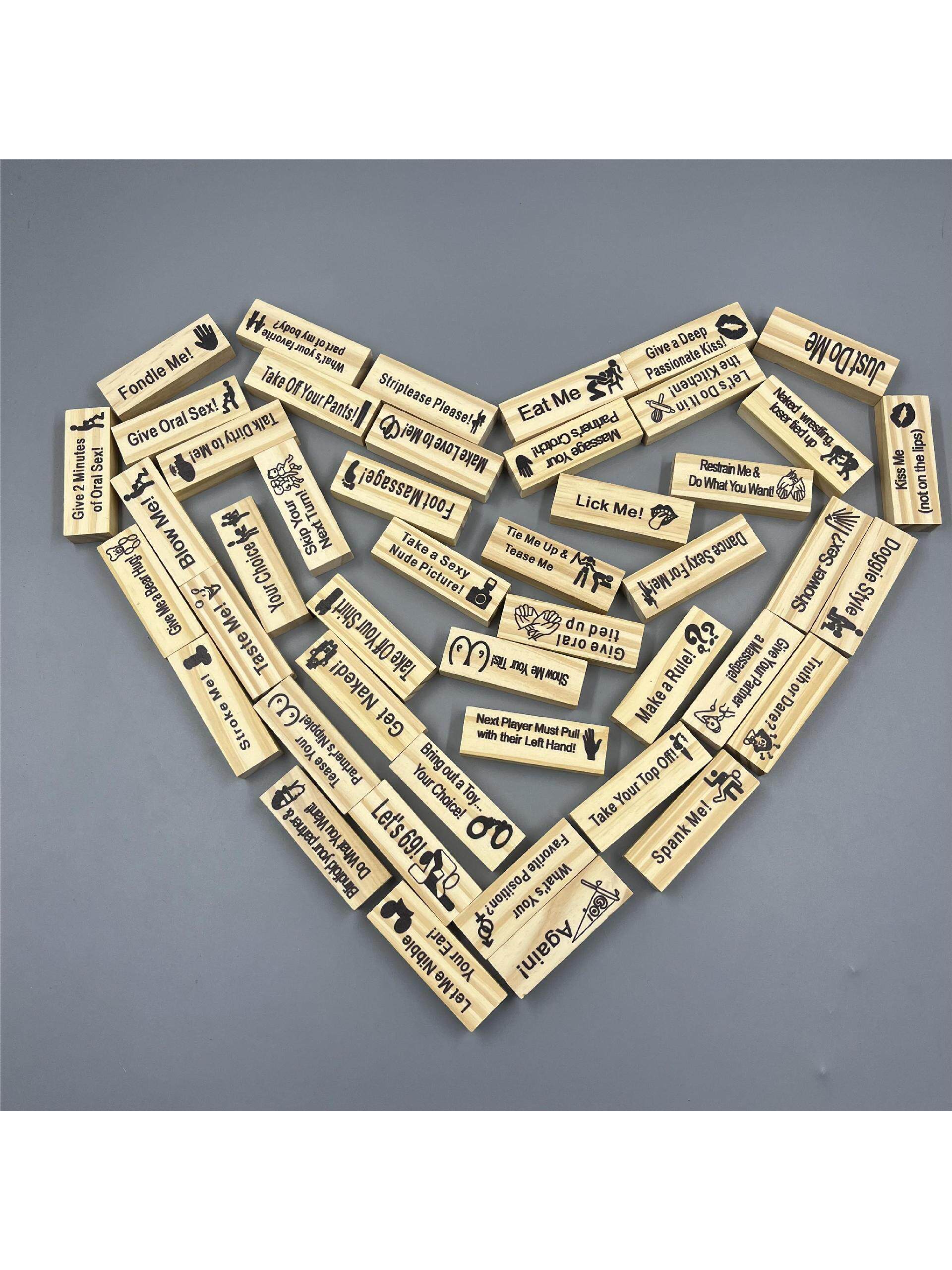 새로운 커플 날짜 빌딩 블록 타워 JENGA 게임 재미있는 영어 편지 장식 홈 장난감