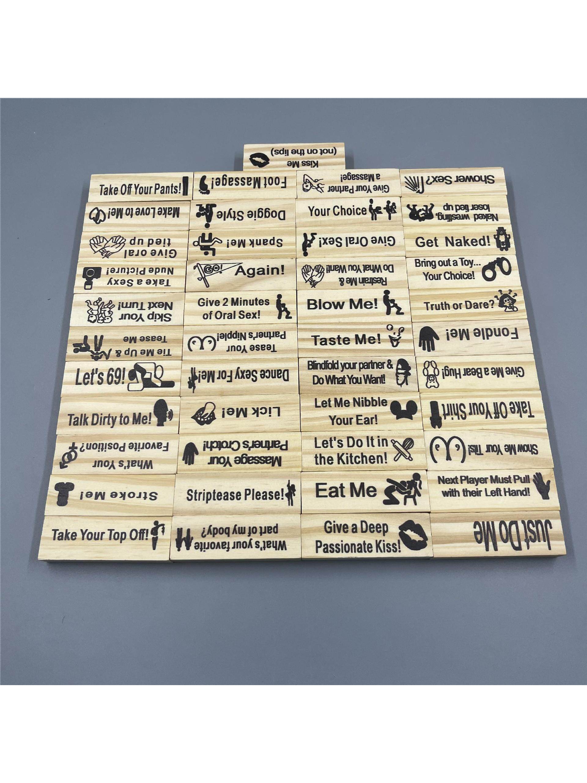 새로운 커플 날짜 빌딩 블록 타워 JENGA 게임 재미있는 영어 편지 장식 홈 장난감