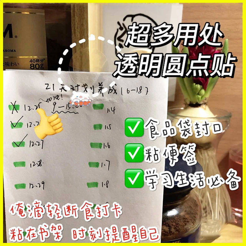 ins透明学生手账素材圆点贴纸