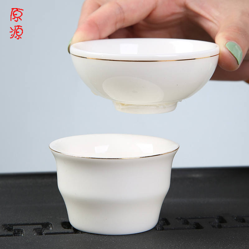 原源茶漏描金茶叶滤茶器陶瓷过滤网手工布茶隔功夫茶具配件泡茶滤
