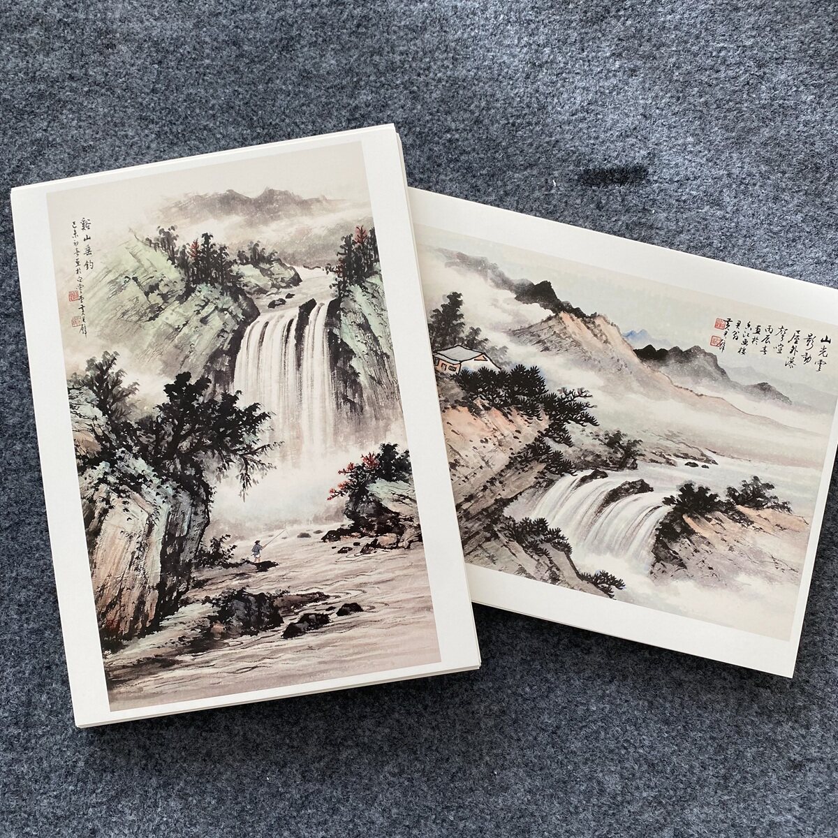 黄君璧山水画临摹卡 中国画名家山水国画高清印刷 国画入门临摹