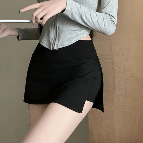 Split half  high waist hip hugging skirt开叉半身裙高腰包臀裙