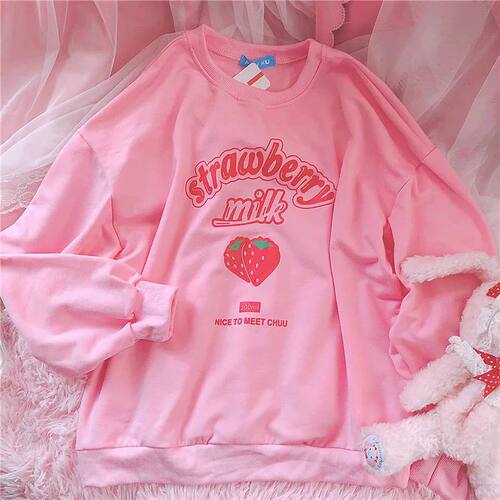 Long sleeved sweatshirt with printed pullover 长袖印花套头衫
