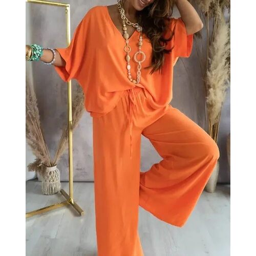 Loose shirt wide leg pants two-piece set宽松衬衫阔腿裤两件套