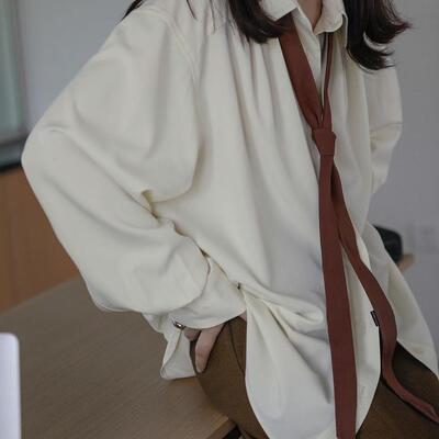 Cardigan long sleeved collared shirt women开衫长袖翻领衬衫女
